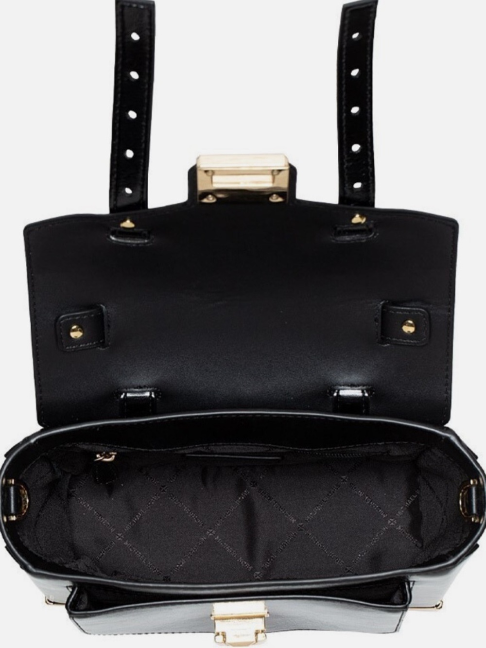 Michael kors Manhattan Medium Patent Faux Leather Satchel Black - Picture 15 of 15